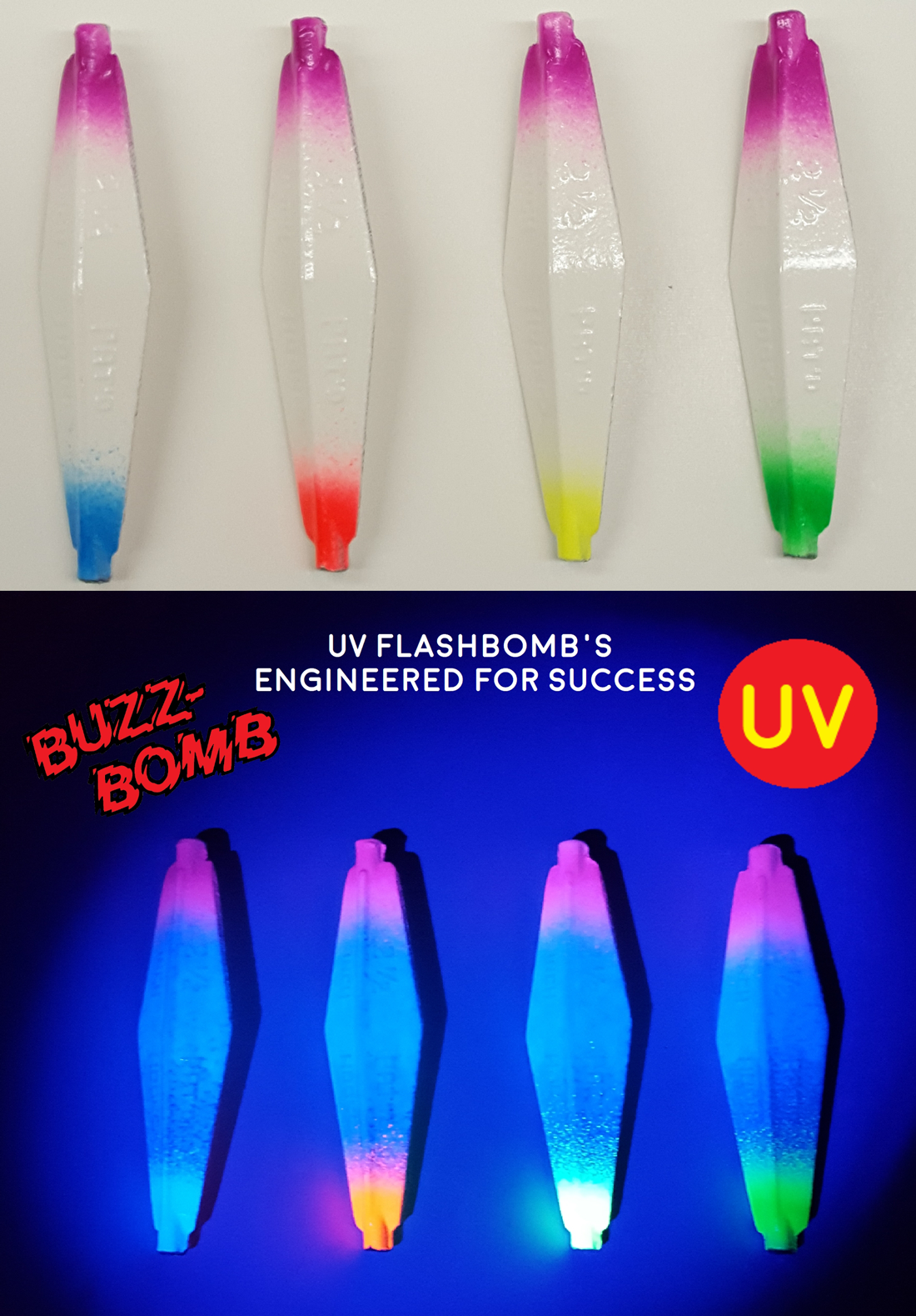 Buzz Bomb UV Flashbomb Blue - Buzzbomb Tackle Inc